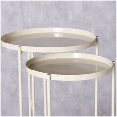 Boltze Σετ δύο τραπεζιών καφέ DRAGO, μπεζ, 2 τεμάχια