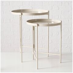 Boltze Σετ δύο τραπεζιών καφέ DRAGO, μπεζ, 2 τεμάχια