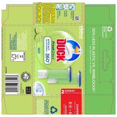 Duck, Ζελέ δακτύλιος τουαλέτας, Λάιμ, 2 x 36 ml