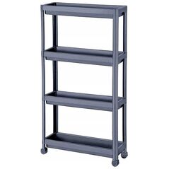 Στενή ραφιέρα με ρόδες 4 επιπέδων Decobella ανθρακί μήκ. 54 x πλ. 18 x ύψ. 100