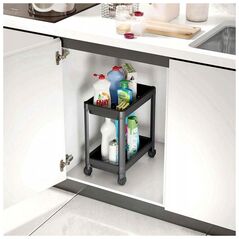 Ράφι με ρόδες 2 επιπέδων Decobella ΓΚΡΙ μήκ.36 πλάτ.23 ύψ. 40