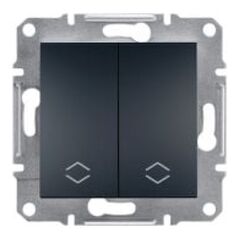 Schneider Electric Διπλός διακόπτης σκάλας Asfora με βιδωτούς ακροδέκτες χωρίς πλαίσιο ανθρακί (EPH0600371)