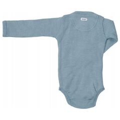 Πλεκτό βαμβακερό φορμάκι Lodger Romper Ciumbelle με κοντά μανίκια Ocean 74 cm RFC 074_74