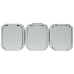 Πρίζα τριπλή Abex 3x2P+Z ανθεκτική στο νερό με καπάκι σε χρώμα προϊόντος IP44, λευκό B2 (NT-316 B2 BIAŁY)