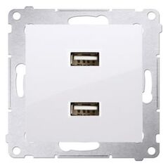 Φορτιστής Kontakt-Simon 2xUSB 2.1A 5V/DC λευκός (DC2USB.01/11)