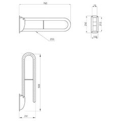 Deante Πτυσσόμενη καμπύλη λαβή Vital 76 cm χρώμιο (NIV 041D)