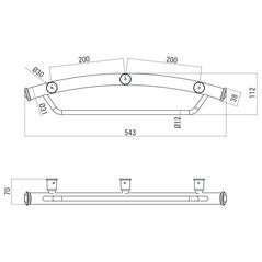 Deante Χειρολαβή τόξου Vital 54,3 cm χρώμιο (NIV 041H)