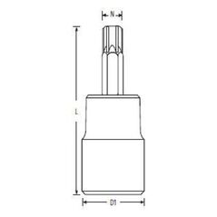 STANLEY Καρυδάκι Torx 1/4" με οπή T8 x 32mm (732538)