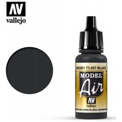 Vallejo Vallejo 71.057, 17 ml, Μαύρο, Ματ, Μπουκάλι