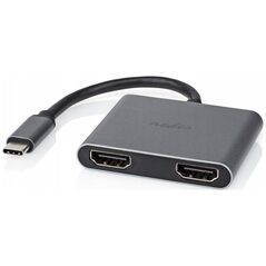 Προσαρμογέας USB Nedis Nedis USB-C™ Προσαρμογέας USB 3.2 Gen 1 | USB-C™ Σύνδεσμος | 2x HDMI™ | | 4K@30Hz | 0.10 m | Στρογγυλό | Επικασσιτερωμένο | PVC | Μαύρο | Κουτί