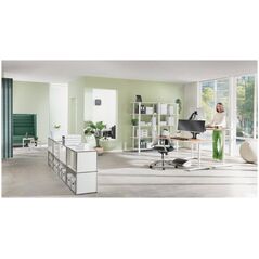 Βραχίονας οθόνης Ergo LEITZ, εξοικονόμηση χώρου, μονός, σκούρο γκρι