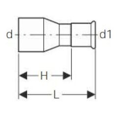 Geberit Μείωση Mapress Χαλκός Αέριο 18 x 15mm (34615)