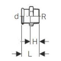 Geberit Σύνδεσμος μετάβασης Mapress Kupfer Gas GZ 15mm x 1/2" (34666)