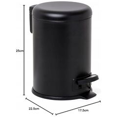 Κάδος με πεντάλ 3L Nordic από ανοξείδωτο ατσάλι/μαύρο 8411801235348