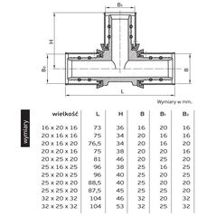 Perfexim Τρίοδης σύνδεσμος πρεσαριστός 73C 25 x 20 x 25mm (62-73C-2520-000)