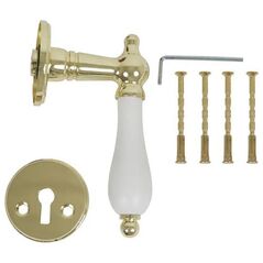 Home It Λαβή πόρτας σε ορείχαλκο - λευκή λαβή