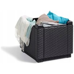 Καρέκλα κήπου/κουτί αποθήκευσης Cube με μαξιλάρι καφέ 8711245158372