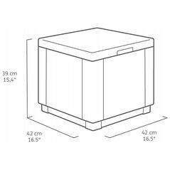 Καρέκλα κήπου/κουτί αποθήκευσης Cube με μαξιλάρι καφέ 8711245158372