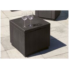 Καρέκλα κήπου/κουτί αποθήκευσης Cube με μαξιλάρι καφέ 8711245158372