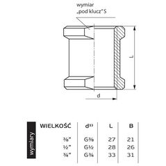 Perfexim Χάλκινος χρωμιωμένος σύνδεσμος θηλυκός GW 1/2" (07-454-0150-000)
