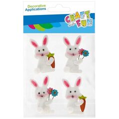 Craft with Fun ΔΙΑΚΟΣΜΗΤΙΚΟ ΤΣΟΧΙΝΟ ΛΑΓΟΥΔΑΚΙ ΑΝΟΙΞΙΑΤΙΚΟ 4ΤΜΧ CF PBH 12/144