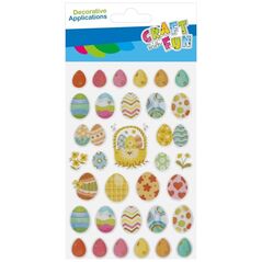 Craft with Fun ΔΙΑΚΟΣΜΗΤΙΚΑ ΑΥΤΟΚΟΛΛΗΤΑ ΠΑΣΧΑΛΙΝΑ ΑΥΓΑ ΜΕΤΑΛΛΙΚΑ 33ΤΕΜ 12/288