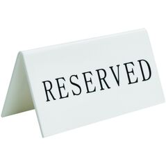 Securit Επιτραπέζια Πινακίδα Securit RESERVED σκληρό λευκό ακρυλικό 5τμχ/πακ - (5 τμχ.)