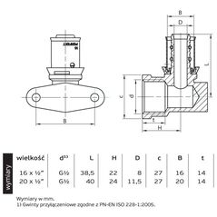 Perfexim Γωνία πρεσαριστή με λαβές 738 20xG1/2 W (62-738-2015-000)