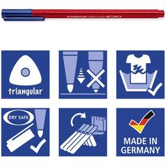 Στυλό Finerliner Triplus Color 323 ass. 8+2τμχ/πακ