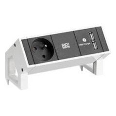 BACHMANN DESK2 1xUTE 1xUSB Φορτιστής 0,2m GST18 RAL9010