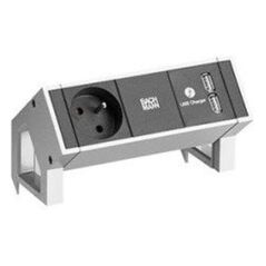 BACHMANN DESK2 1xUTE 1xUSB Charger Power 0.2m GST18 INOX