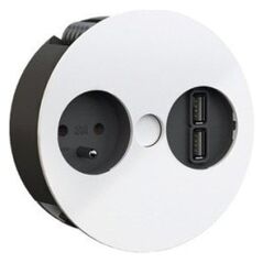 BACHMANN TWIST 1xUTE 1xUSB τροφοδοσία φορτιστή 2.0m AEH,RAL9010 30GE