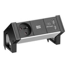 BACHMANN DESK2 ALU BLACK 1xUTE 1xUSB Φορτιστής 0,2m GST18