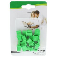 InLine Προστατευτικό κάλυμμα σκόνης για θηλυκή υποδοχή RJ45, πράσινο 10 τεμάχια (59942H)