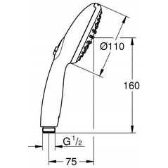 Ντους Grohe Grohe ντους 2 ροές Tempesta 110 μαύρο ματ 261612433