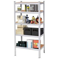 Μεταλλική ραφιέρα Springos με 5 ράφια 180x90x40cm 875kg για γκαράζ, υπόγειο ΠΟΛΥΧΡΗΣΤΙΚΗ