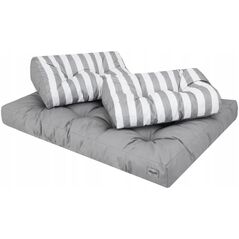 ΜΑΞΙΛΑΡΙΑ LEO 1+2 ΓΚΡΙ ΜΕ ΛΕΥΚΕΣ ΡΙΓΕΣ Hobbygarden