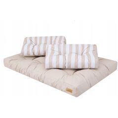 ΜΑΞΙΛΑΡΙΑ LEO 1+2 ECRU ΜΕ ΡΙΓΕΣ