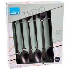 Amefa 6 κουταλάκια για καφέ λάτε μαύρα