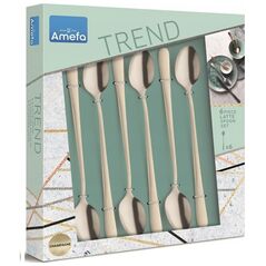 Amefa Amefa Austin 1410 - 6 Κουταλάκια για παγωμένο τσάι σε κουτί τάσης - σαμπάνια