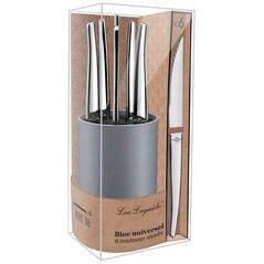 Amefa Amefa JET - 6-pc steak knives in grey block - mirror