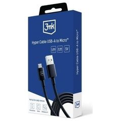 Καλώδιο USB 3MK USB-A - microUSB 1.2 m Μαύρο (5903108541183)