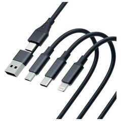 Καλώδιο USB 3MK USB-A + USB-C - USB-C + microUSB + Lightning 1,5 m Μαύρο (5903108541244) 13185563 5903108541244