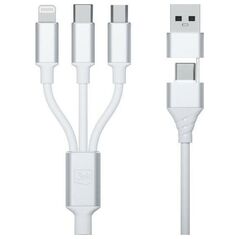Καλώδιο USB 3MK USB-A + USB-C - USB-C + microUSB + Lightning 1,5 m Λευκό (5903108541237) 13185564 5903108541237