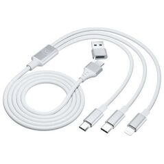 Καλώδιο USB 3MK USB-A + USB-C - USB-C + microUSB + Lightning 1,5 m Λευκό (5903108541237) 13185564 5903108541237