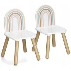 Σετ παιδικών επίπλων Zeller RAINBOW από MDF και πεύκο, τραπέζι + 2 καρέκλες