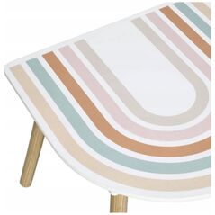 Σετ παιδικών επίπλων Zeller RAINBOW από MDF και πεύκο, τραπέζι + 2 καρέκλες