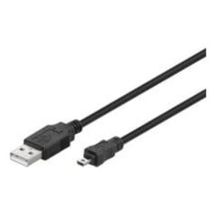 Καλώδιο USB MicroConnect USB-A - miniUSB 1.8 m Μαύρο (USBAMB82)