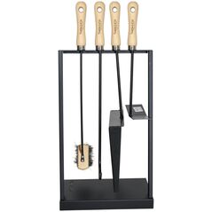 Big Σετ τζακιού Φτυάρι για στάχτες, σκαλιστήρι, βούρτσα, ξύστρα