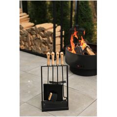 Big Σετ τζακιού Φτυάρι για στάχτες, σκαλιστήρι, βούρτσα, ξύστρα